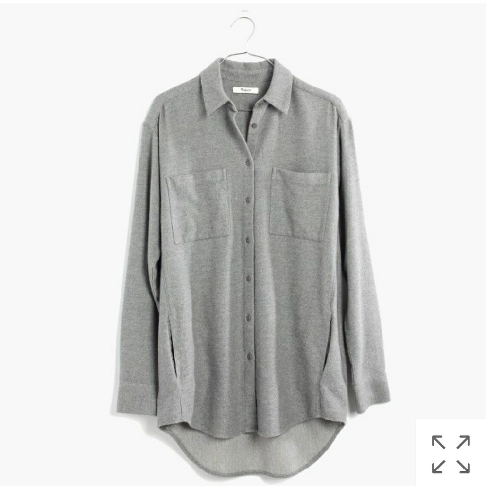 Madewell oversized gray button down shirt